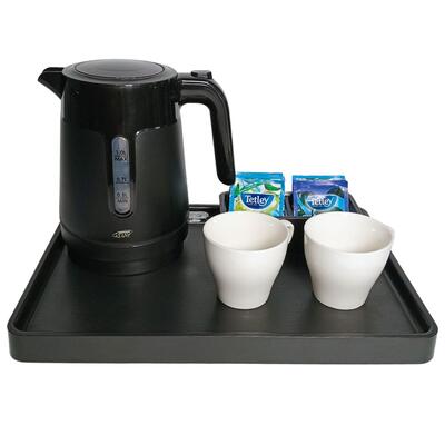 Essence Black Tray Welcome Kit with Salsa Electric Kettle